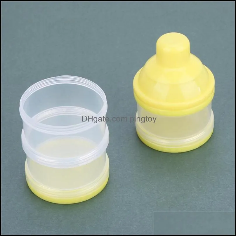 Portable Baby Food Container Infant Formula Feeding Milk Powder Bottle 3 Cells Grid Practical Storage Box