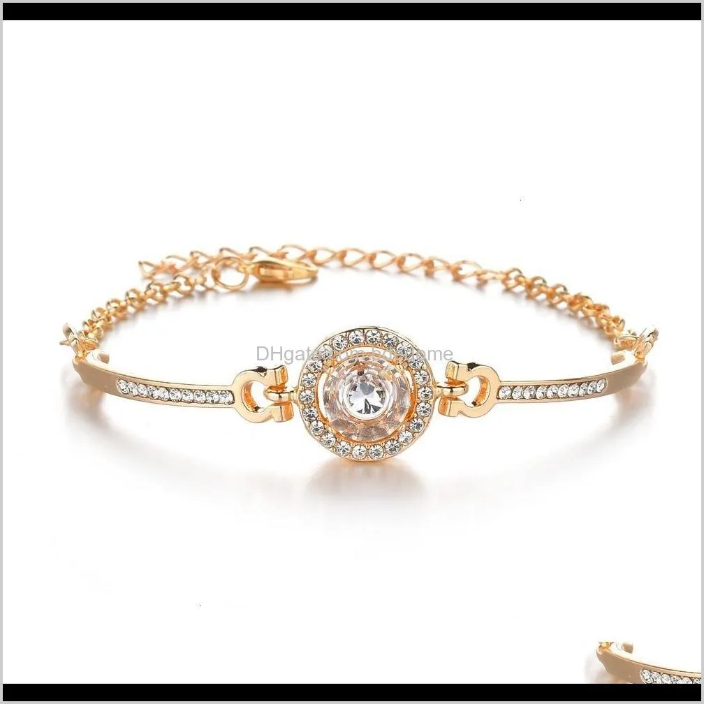 Andra armband smycken droppleverans 2021 rose guld hjärta åtta pil diamant enkla kvinnors armband koreanska kristallsmycken