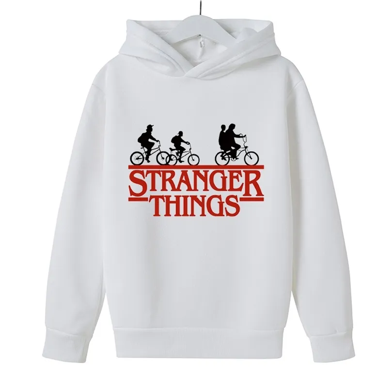 Venda Primavera Hoodies Estranger Coisas Carta Impresso Meninas Meninos 4 a 14 y Crianças Roupas Hoody Propósito Tour 211029