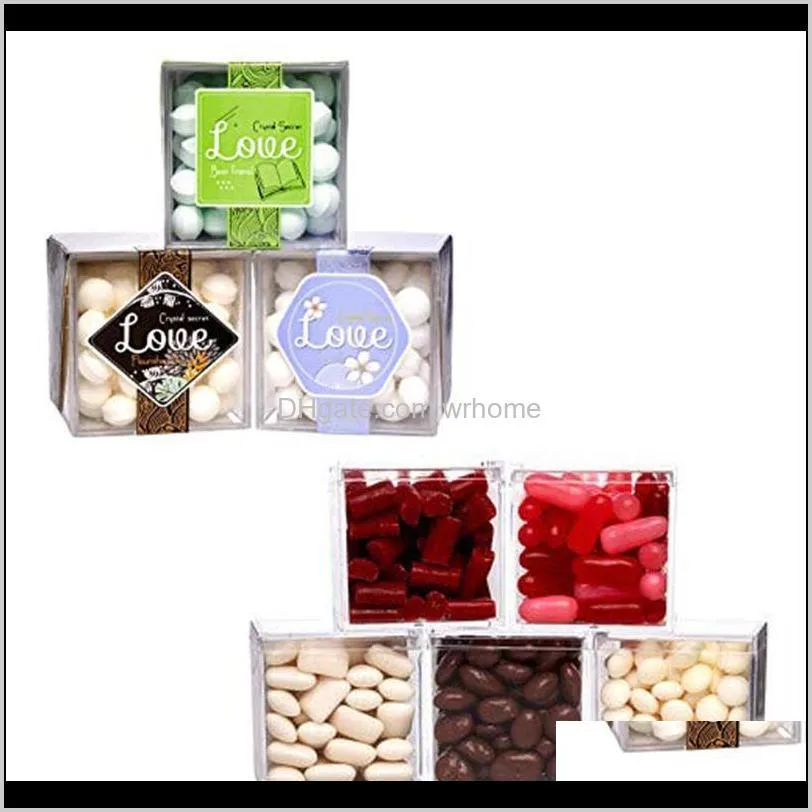 12pcs acrylic candy box clear chocolate -grade plastic wedding party favor packing box pastry container jewelry storage