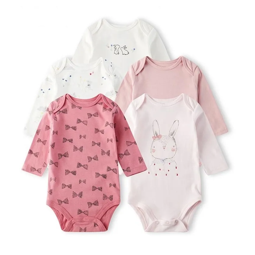 5 Pieces/Pack born baby boy girl bodysuit 100% Cotton quality Ropa de bebe Infant Baby Jumpsuits 3/6-24 Months 220211