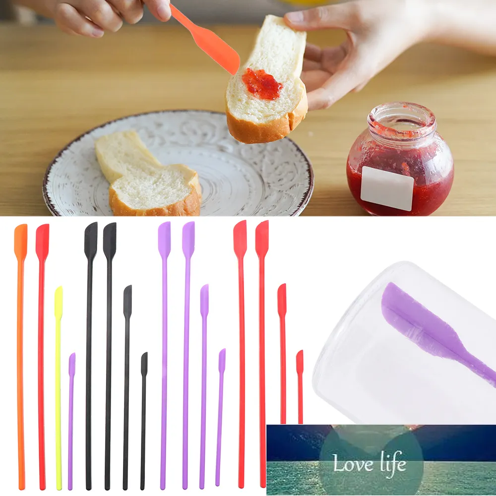4 adet / paket mini silikon spatula seti, küçük kauçuk spatula, mutfak şişeleri için ince kavanoz kazıyıcı, kozmetik DIY heykel fabrika fiyat uzman tasarım kalite