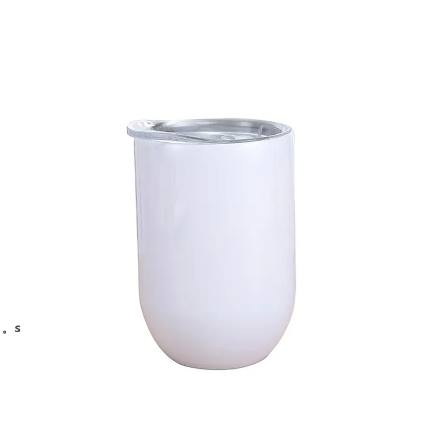 12oz sublimering rak vin tumbler isolering vinglas termisk överföring rostfritt stål vattenflaska havsfartyg RRB13913