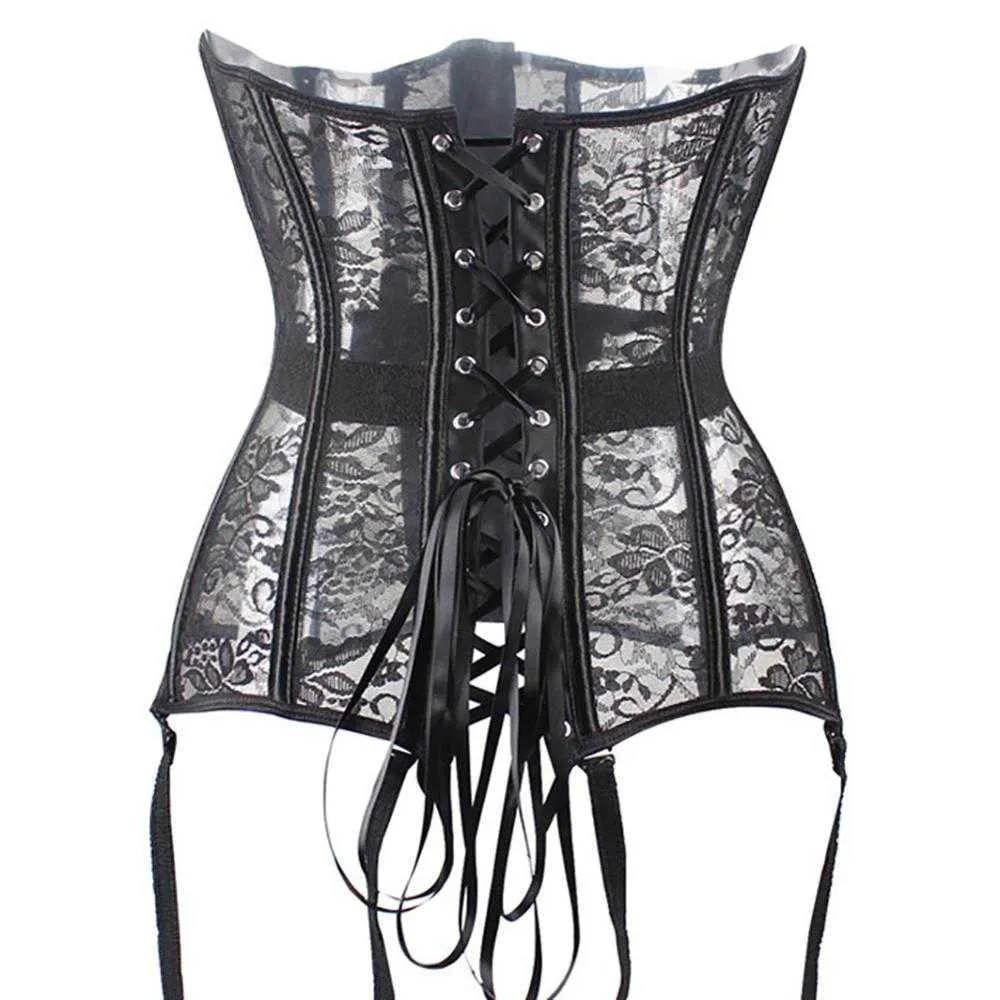 Sexy Up Bustier Corsé De Encaje Negro Corsé Steampunk Corsés Y Bustiers