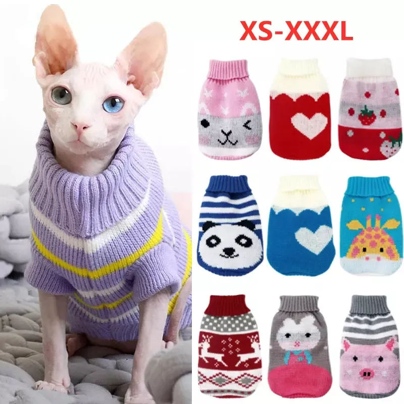 Winter Dogs Odzież Dog Odzież Odzież Pet Wooly Kotek Sweter Sweter Doggy Chihuahua Yorkies Puppy Kurtka Zwierzęta Odzież Dla Dziewczyn Chłopcy Pup Kitty XS A147