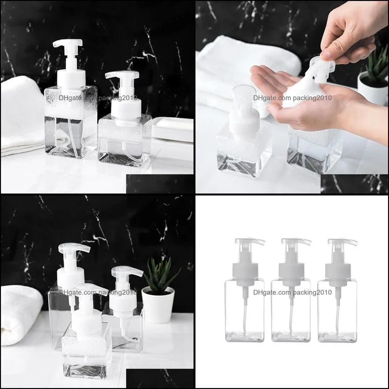 400Ml Clear Liquid Soap Foam Bottle Shower Gel Foam Pump Bottle Cleansing Gel Pump Bottle, 3 Pcs/Set