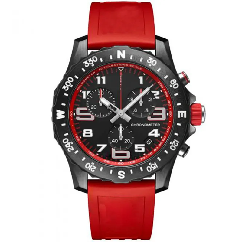Herrklocka Japan VK Quartz Endurance Pro Avenger Chronograph 48mm Watches Red Rubber 1884 Men Watches Hardex Glass Wristwatches