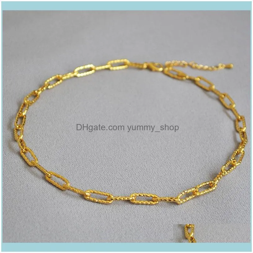 WT-BFN013 WKT Gold Genuine Modern European And American Fashion Rough Hammer Grain Cold Metal Necklace For Woman Chains