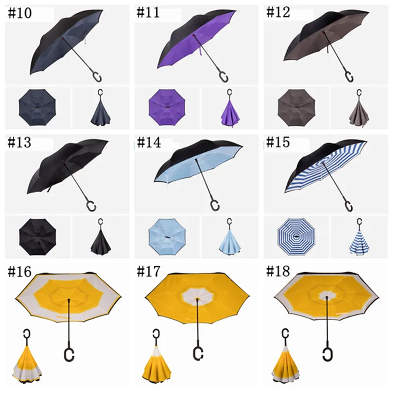 Обратный зонтик прямой мужчина и женщина солнечные зонтики могут стоять с длинной ручкой деловой автомобиль Anti-Umbrella wll554-6