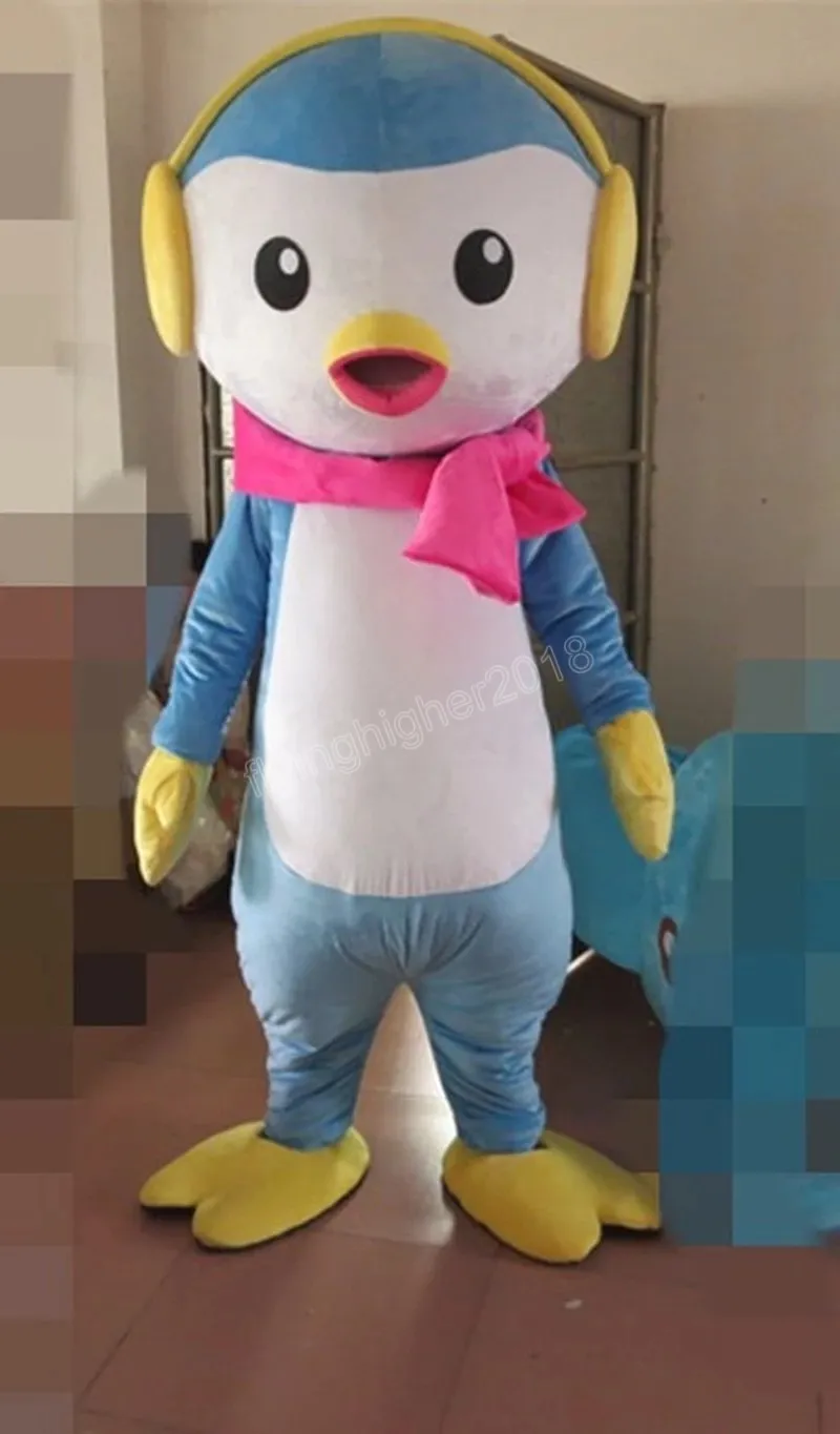 Hallowee Blue Penguin Mascot Costume Top Quality Cartoon Anime theme character Carnival Adult Unisex Dress Christmas Birthday Party Outdoor Outfit
