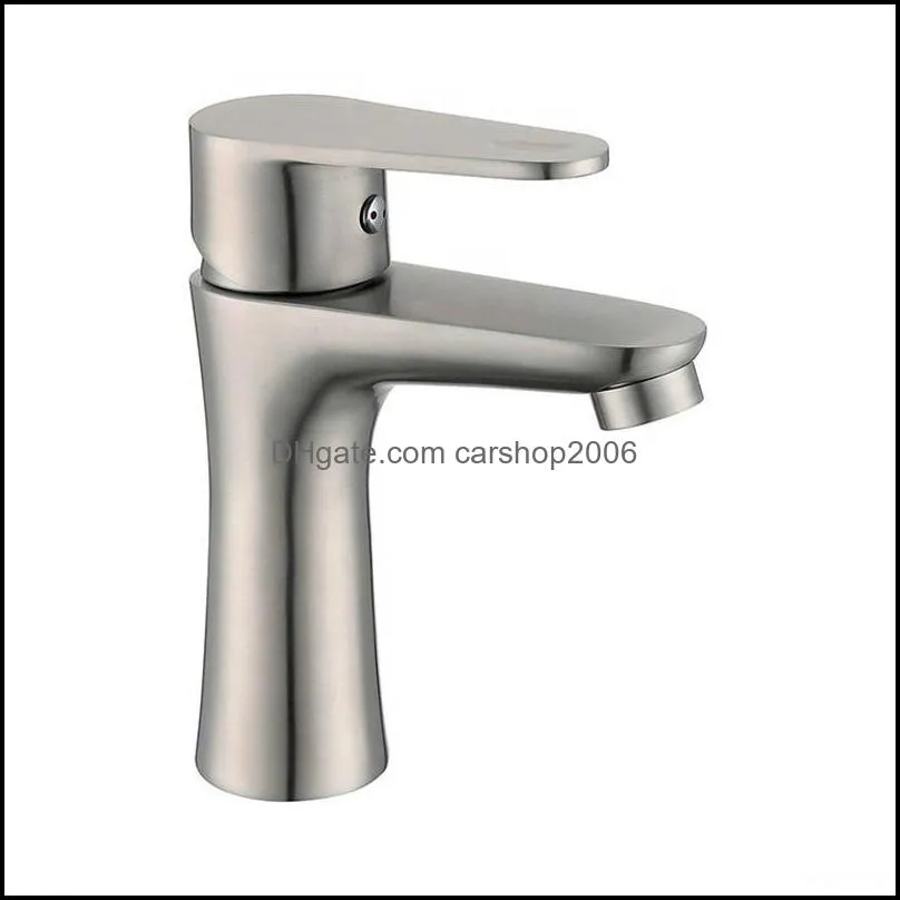 Bathroom Sink Faucets Style Single Cold Faucet Stainless Steel Basin Wash Sanitary Ware Decoration1