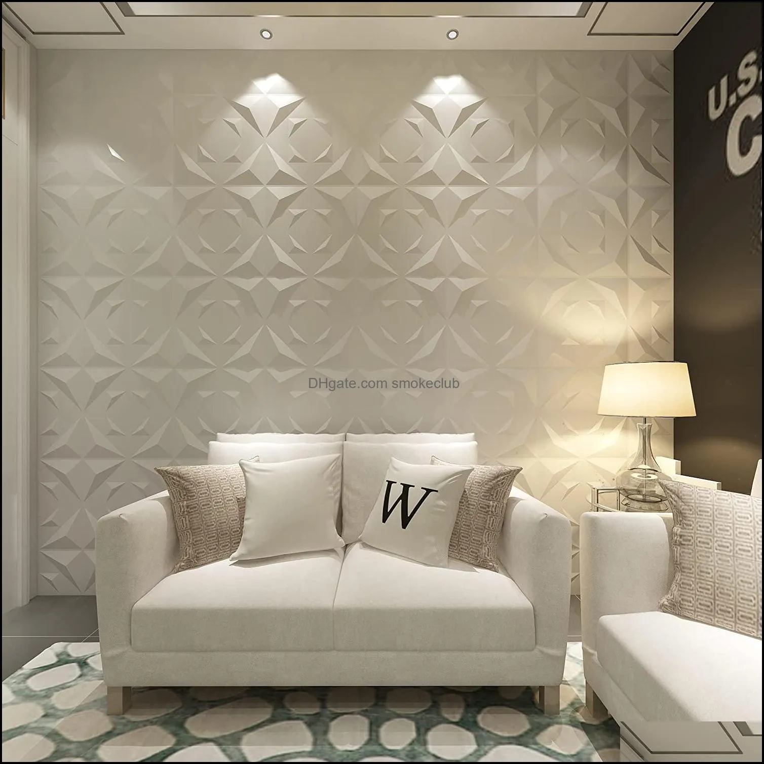 Wallpaper decorative 3D wall paneling Triangle series (vegetable fiber) WallStickers
