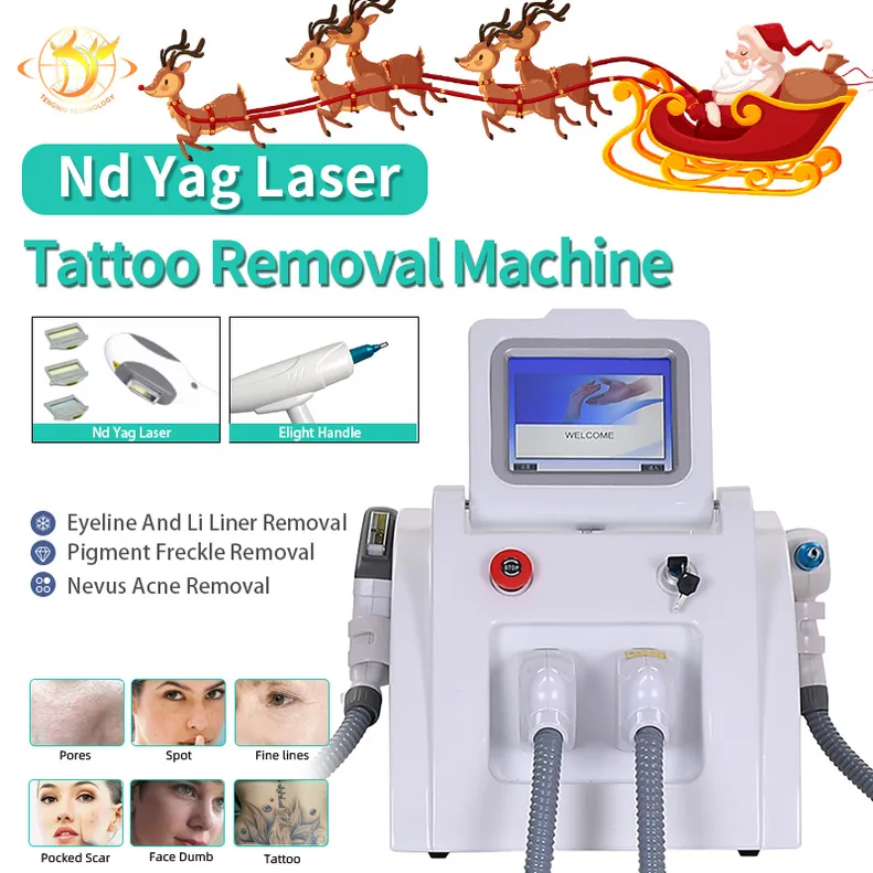 Autres équipements de beauté 3In1 Nd Yag Laser Tattoo Removal Machine Ipl hr Elight Hair Removal Machines