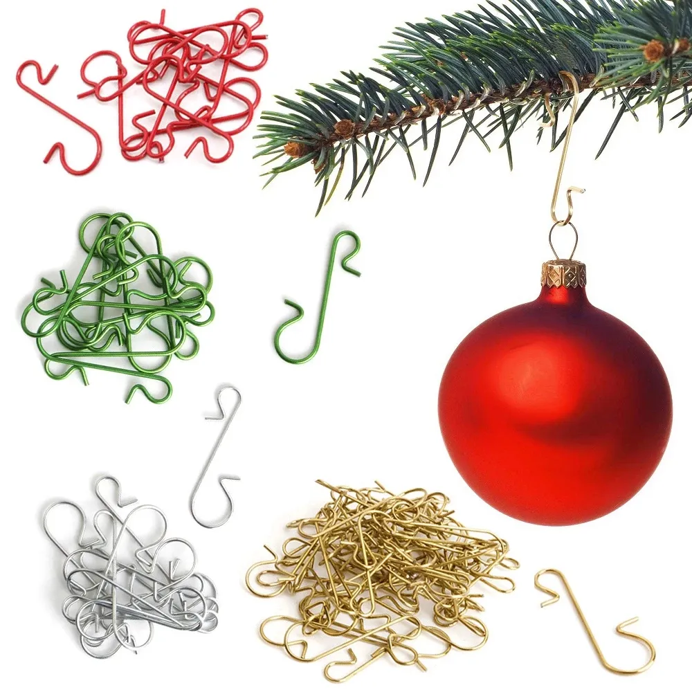 50 Stück Weihnachtsornament Metall S-förmige Haken Halter Weihnachtsbaum Kugel Anhänger hängende Dekoration w-01257