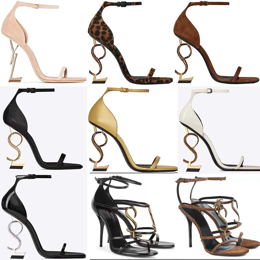 Designer Dress Shoes Women High Heels Genuine Luxury Leather Pumps Lady Sandals Wedding Bottoms Black Golden Gold 10cm Heel Shoes Fashion