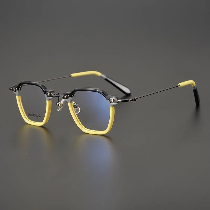 Mode Sonnenbrillen Rahmen Marke Designer Acetat Titan Brillen Rahmen Männer Hohe Qualität Handgemachte Brillen Frauen Super Licht Große Myopie