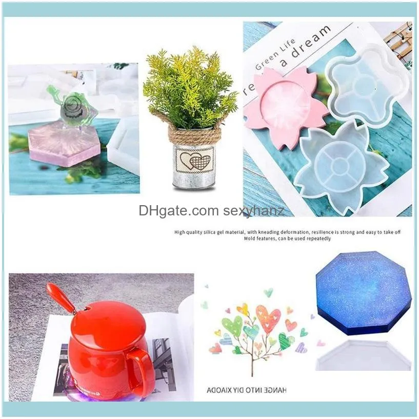 10Pcs Resin Molds DIY Coasters Epoxy -Resin Silicone , Craft ,for Jewelry Pouches, Bags