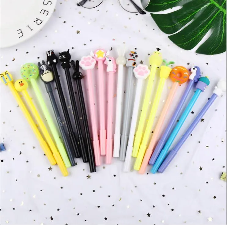 Stylos à gel de couleur dessin animé, stylo quotidien mignon pour étudiants, papeterie d'écriture créative pour enfants, vente en gros