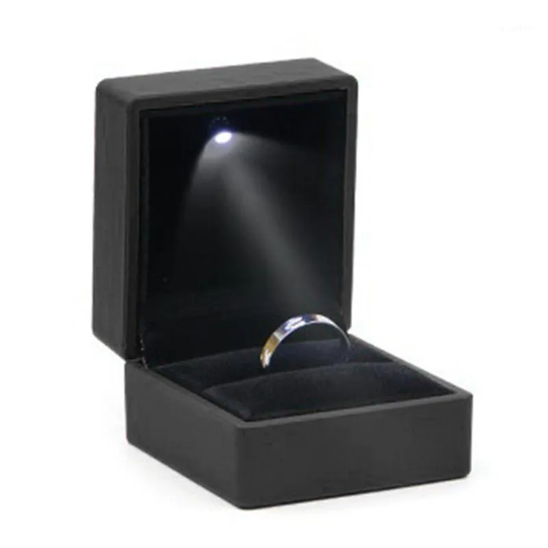 Geschenkverpackung, luxuriöse Armbandbox, quadratisch, für Hochzeit, Anhänger, Ringetui, Schmuck mit LED-Licht für Heiratsanträge