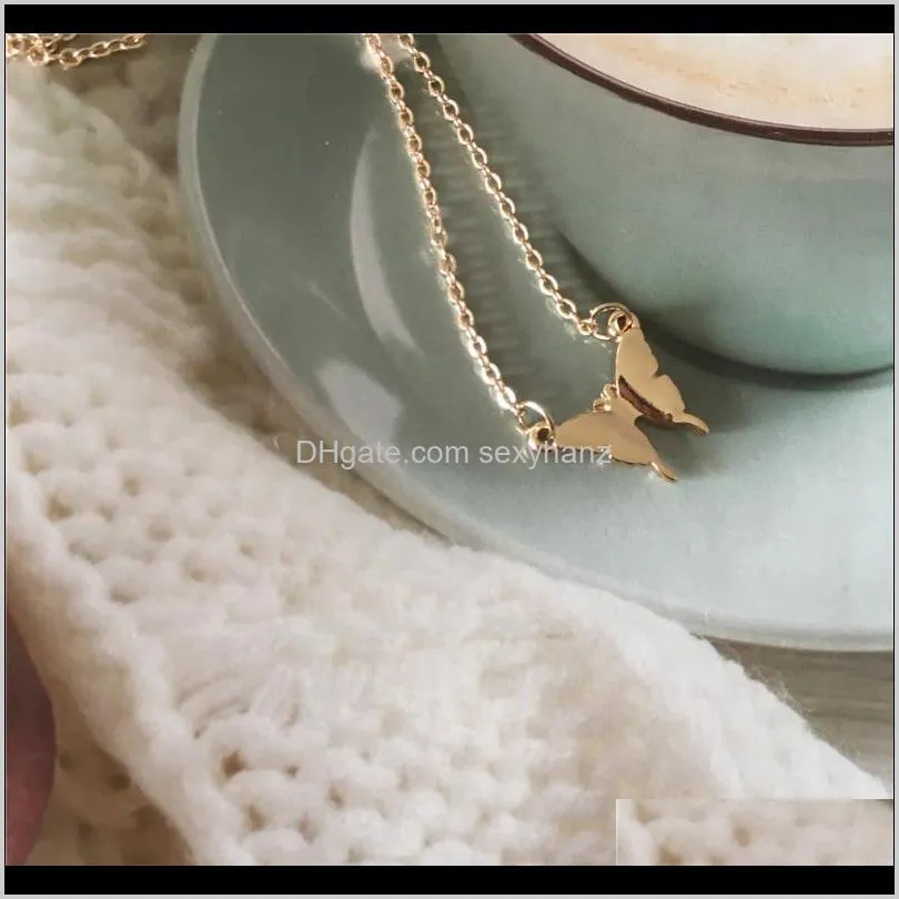 Dainty jewelry Butterfly Statement Necklaces Gold Pendants Woman for girl Chokers Necklace Set 2020 New Fashion Jewelry