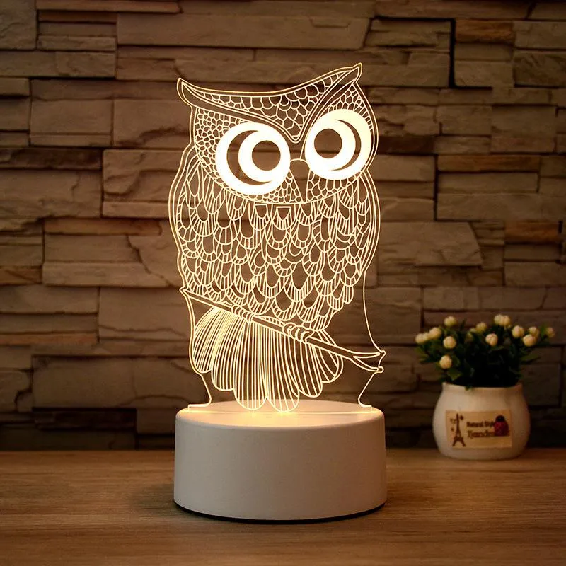 3D Night Lamp Acrylic Desktop Night Light Boys and Girls Holiday Gift Decorative Lamps Bedroom Bedside Table Lights