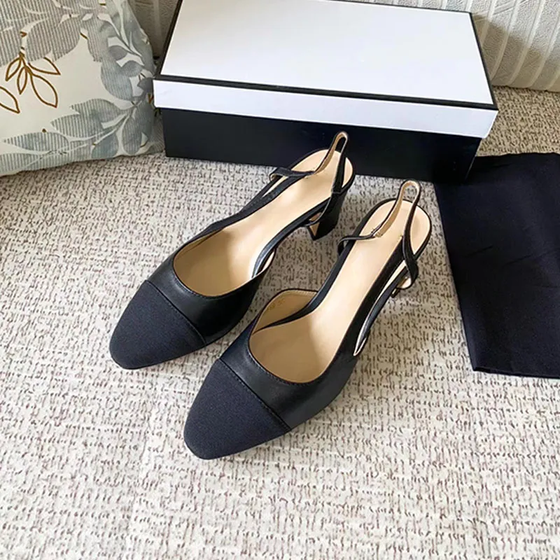 Ladies dress shoes sandals leather high heels spring and autumn pointed toe height 6.5CM 35-40