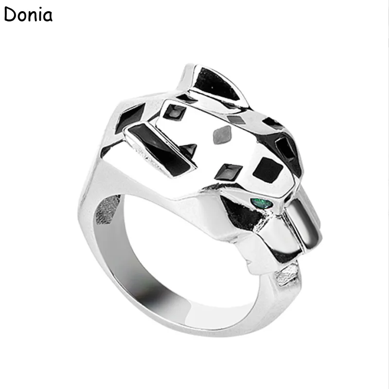 Donia sieraden luxe ring Europese en Amerikaanse mode emaille groene ogen luipaard koper micro-ingelegde zirkoon designer gift301Q