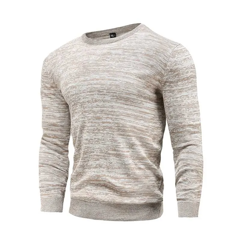Cotton Pullover O-neck Men's Sweater Fashion Solid Color High Quality Winter Slim Sweaters Men Navy Knitwear 211008