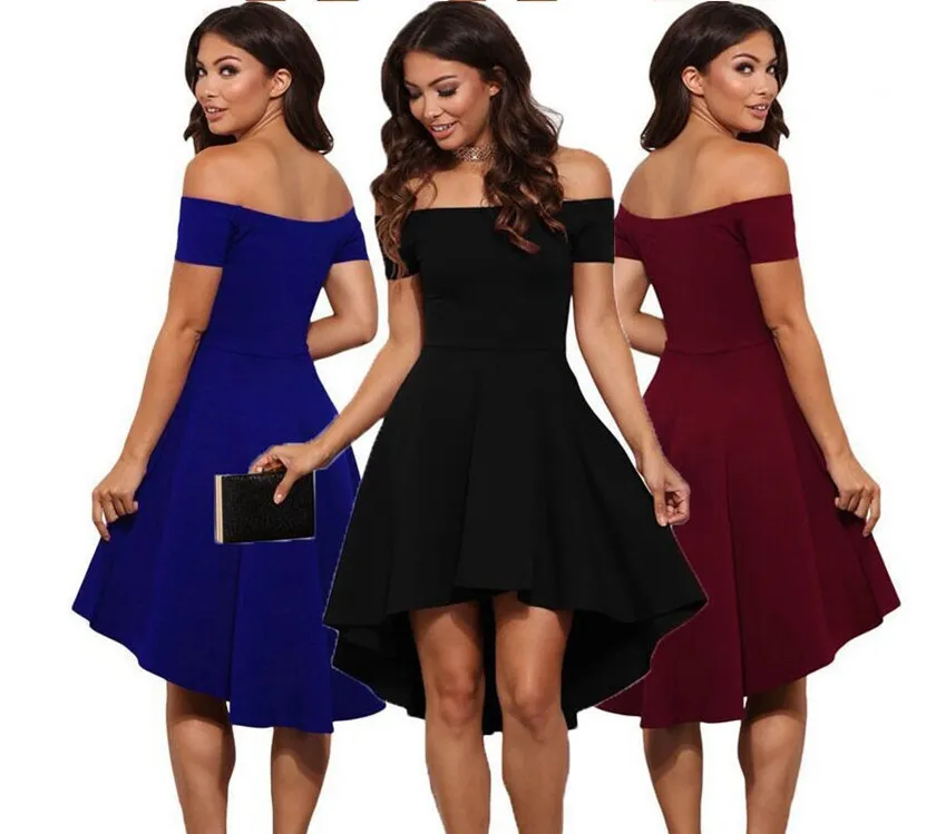 Women Dresses Plus Size 2XL Summer short sleeve One-piece Dress Loose Party Wear Casual Solid Black Midi Skirts Trendy Cap Sleeves Skirt Fashion clothing 5546-1