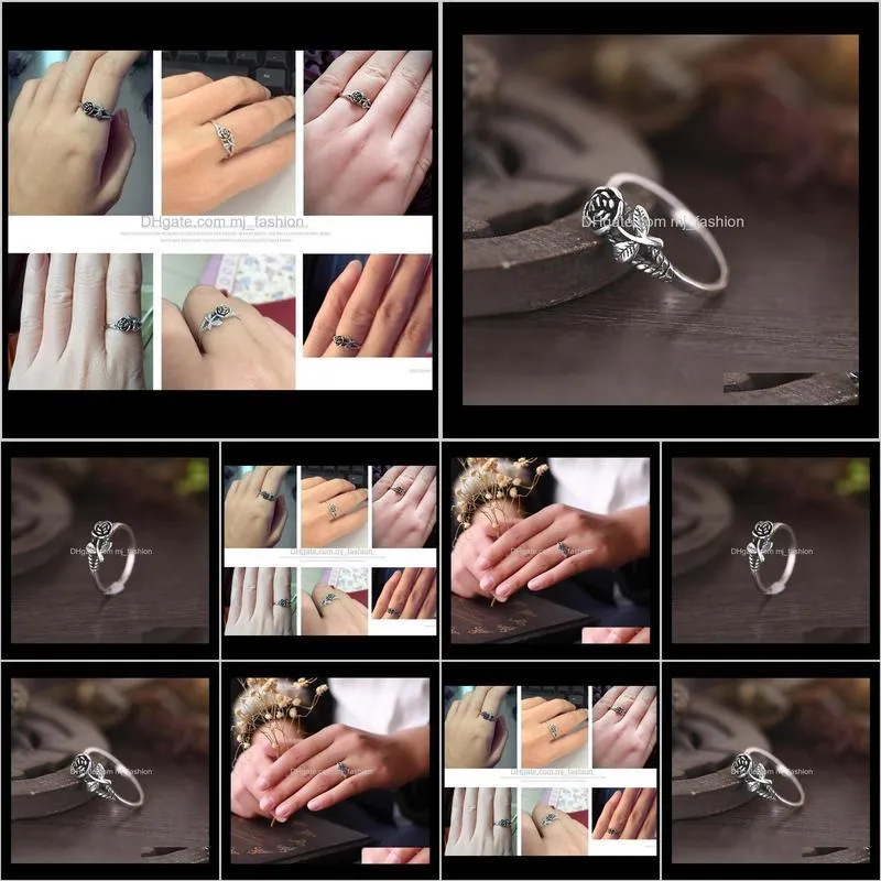 2021 vintage rose flower rings new arrival ring for women fine jewelry gift