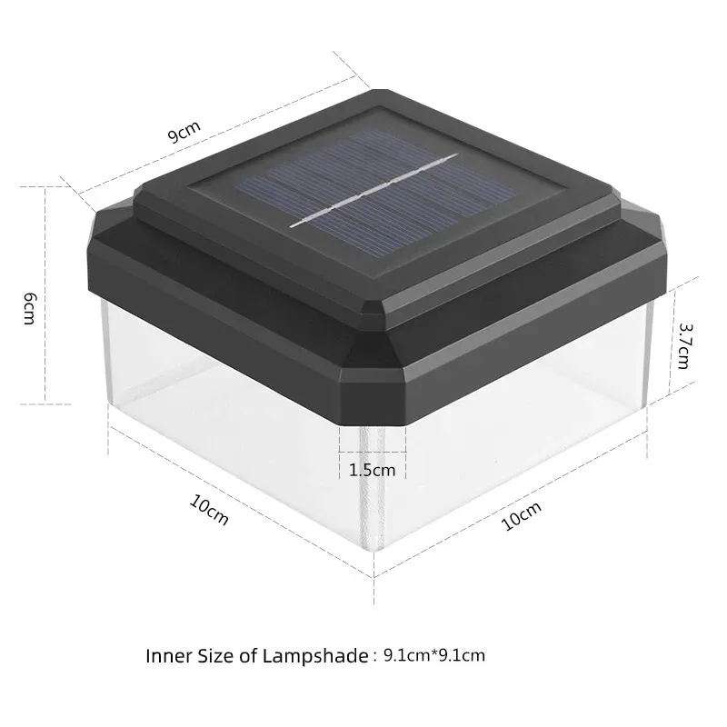 Paralume trasparente a luce solare 8LED impermeabile IP65 per recinzione a colonna cortile giardino parco