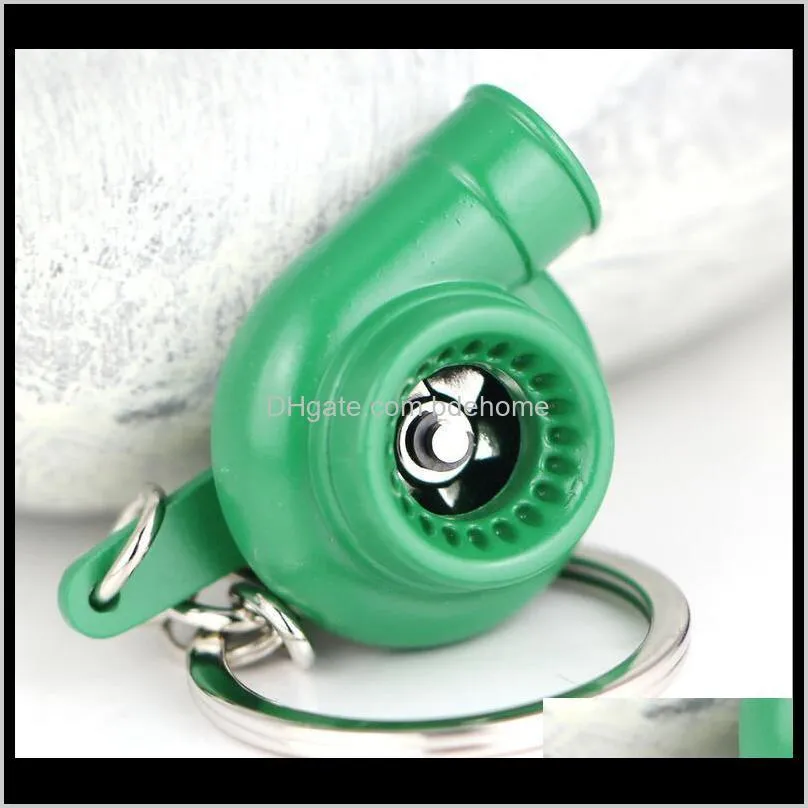 new turbo keychain spinning turbo turbine turbocharger keychain key chain ring keyring keyfob keyrings 13 color mixed