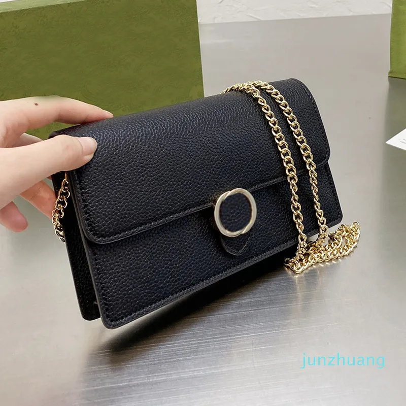 Designer- Kvinnor kedja axelväska Cowhide crossbody plånbok äkta läder mini handväska luxurys väskor handväska med länk kedjor rem
