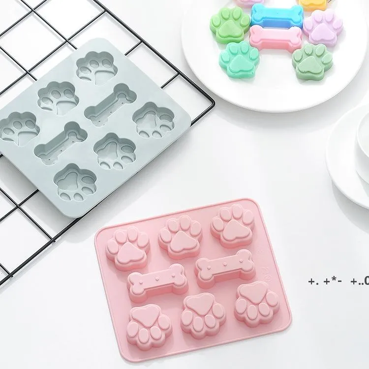 Cakes Tools Cat Claw Bone Cake Chocolate Silica Gel Mold Microwave Oven Baking Ice Lattice Pudding Jelly Mold GCB14534
