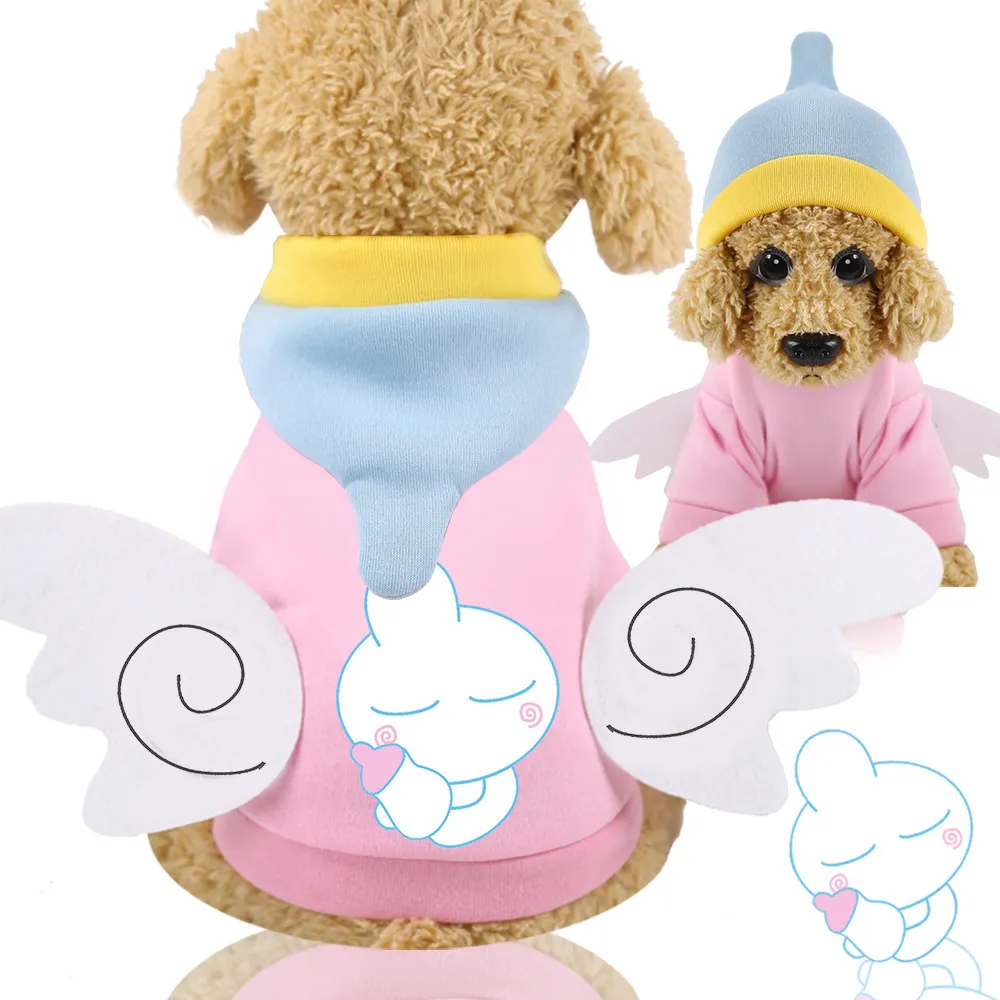 Cartoon vleugels kleine hondenkleding winter chihuahua jas puppy hoodies huisdier kleding ropa huisdieren kleding