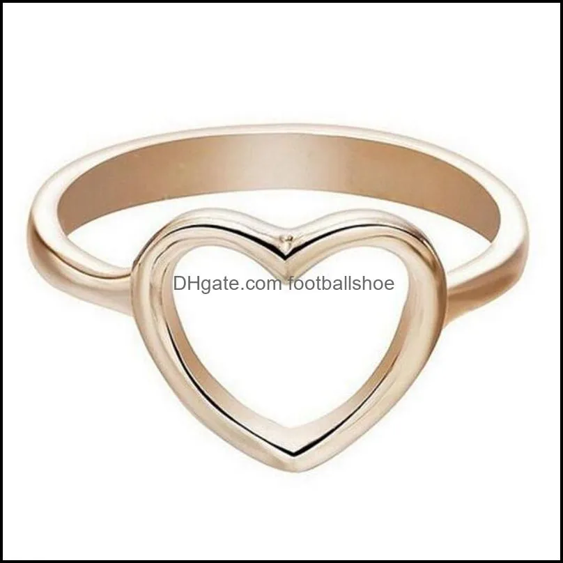Dainty Women Ring Hollow Heart Rings For Couple Wedding Promise Infinity Eternity Love Jewelry Boho Anillos Mujer BFF Gifts DHL Free