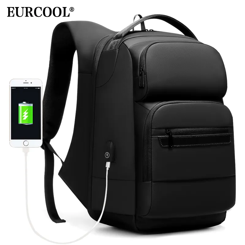 Eurcool حقيبة السفر الرجال متعددة الوظائف 15.6 بوصة حقيبة كمبيوتر محمول حقيبة mochila طارد المياه في سن المراهقة الأعمال المراهقة N1856