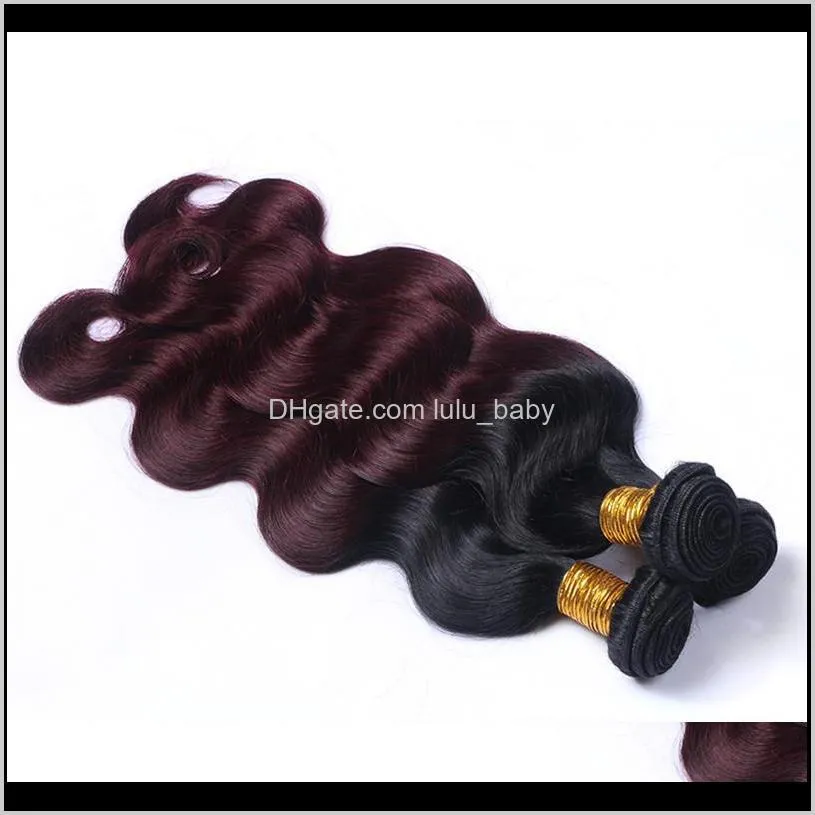 zhifan brazilian wefted hair body wave 1b/99j# brazilian extensions wine red 100% human hair real hair weave sale