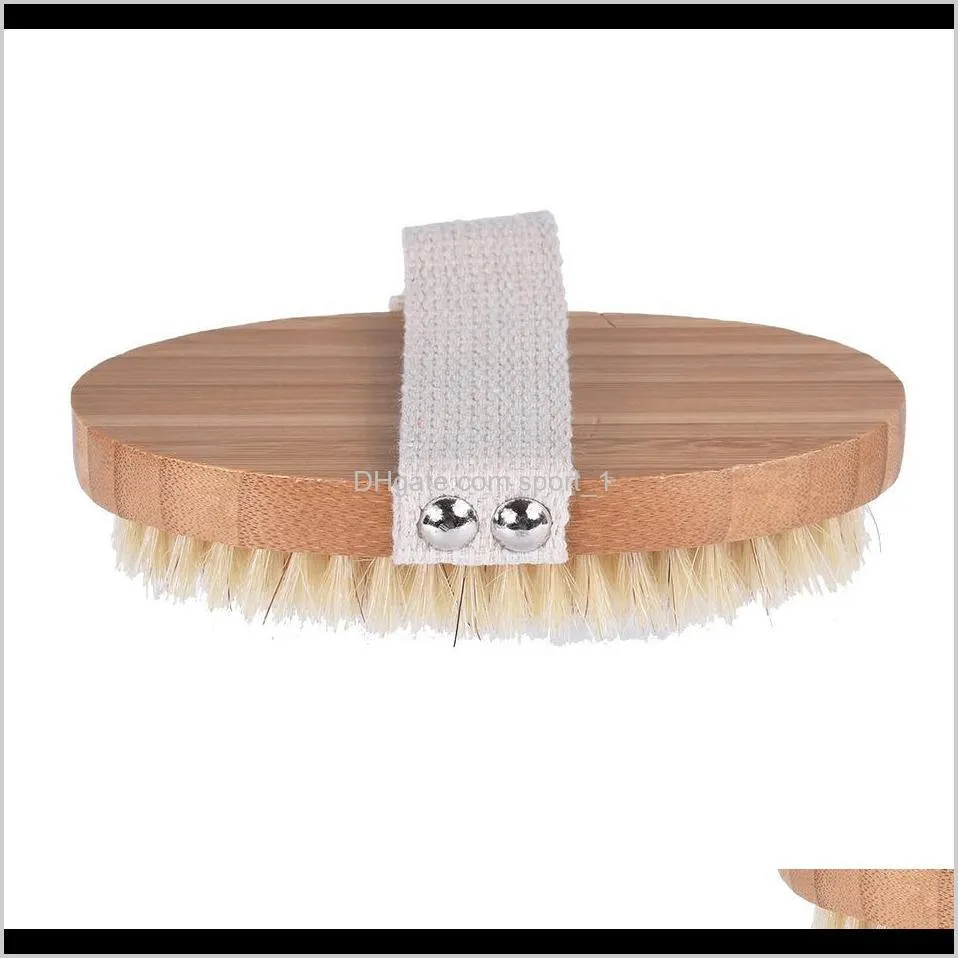 dry skin body soft natural bristle brush wooden bath shower bristle brush spa body brush without handle