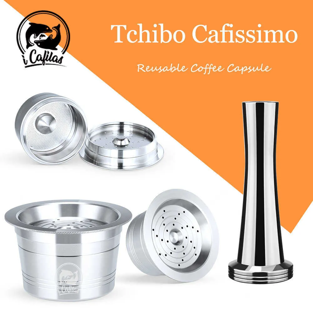 Reusable Coffee Filters for Tchibo Cafissimo Classic Coffee Capsule Refill Pod For Caffitaly K-fee Coffee Machine 210712