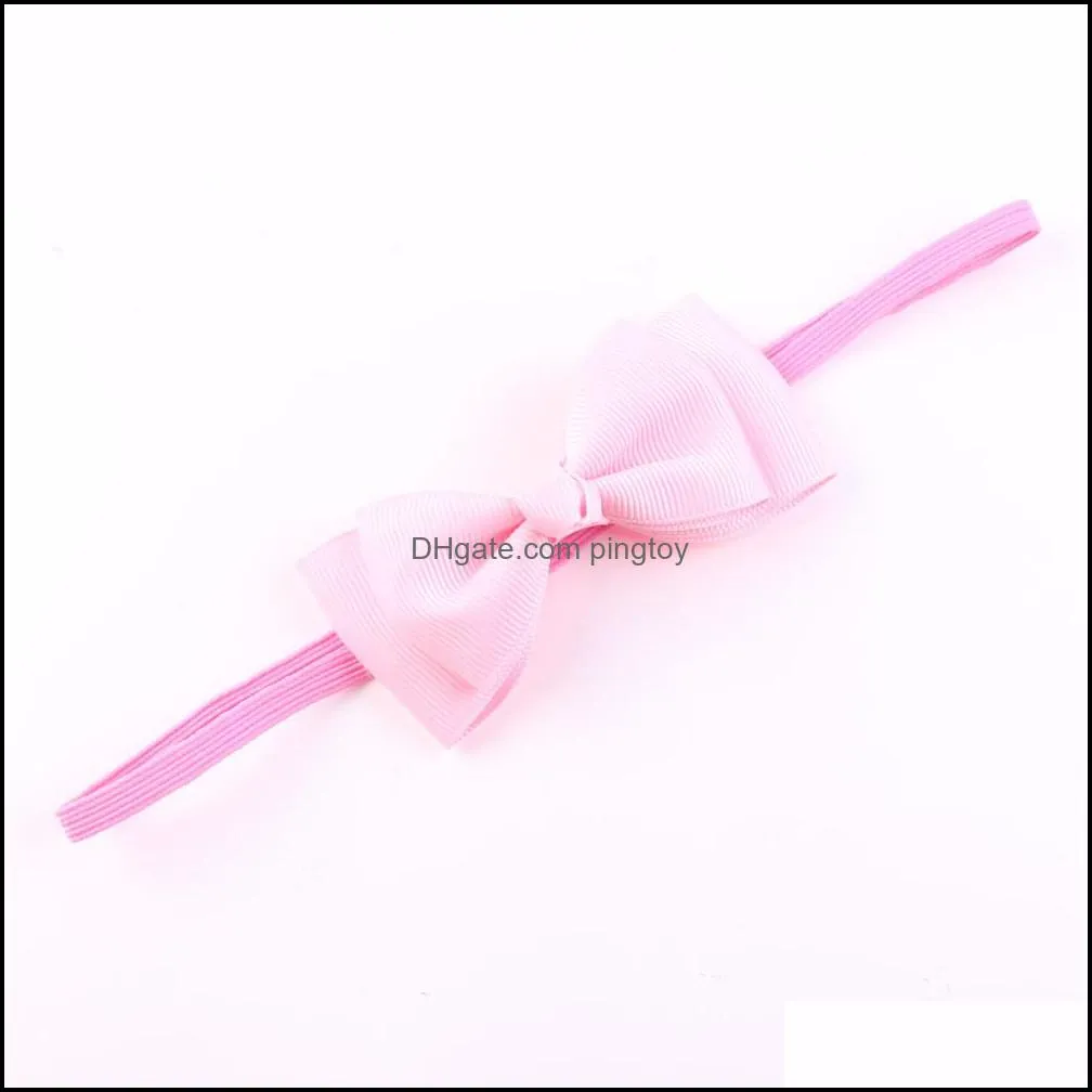 2017 new fashion solid children hair accessories head bands for baby girls hair bows elastic hair bands /