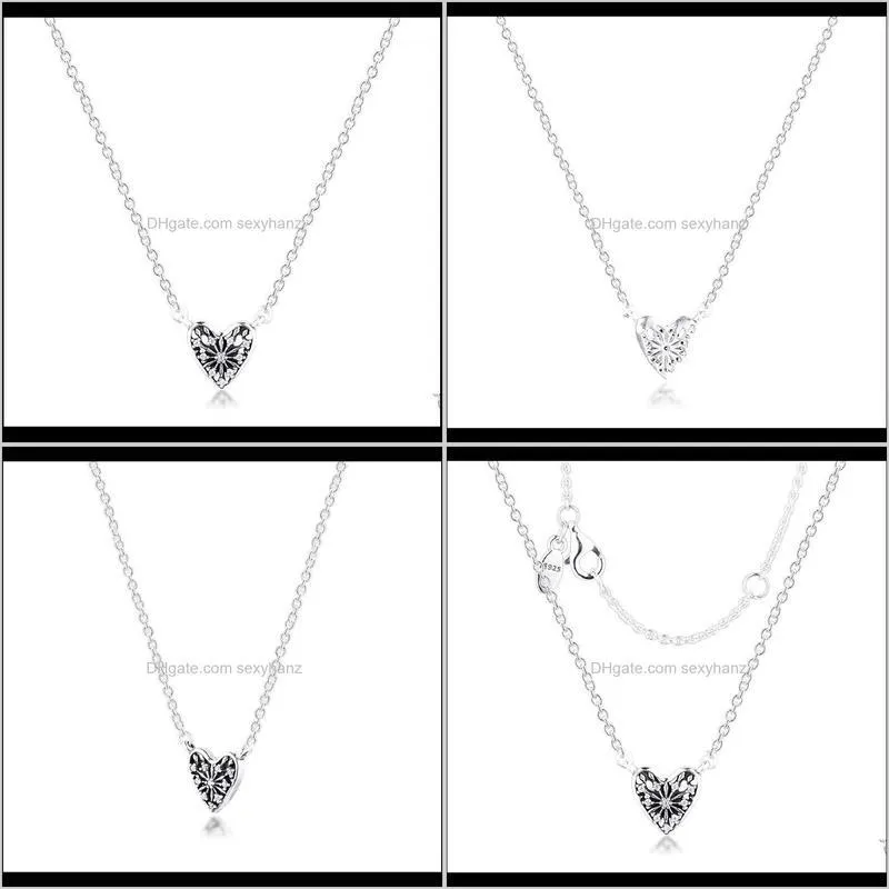 Authentic 925 Sterling Silver Collier Necklace Heart of Winter Silver Necklaces for Women Gift Fine Jewelry Wholesale1