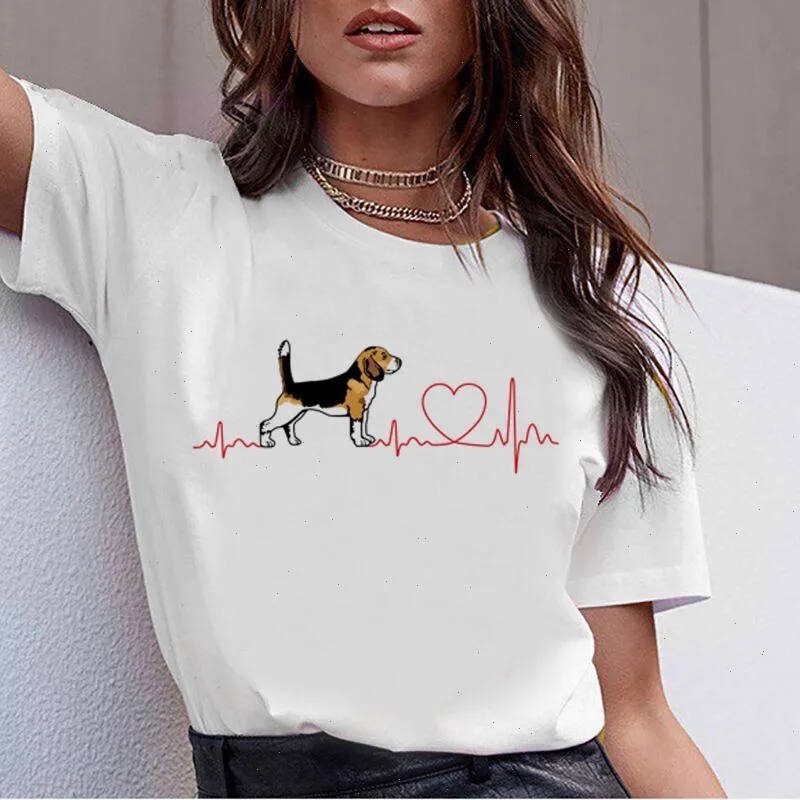 Bull Terrier Rottweiler Kawaii T Shirt Kobiety Beagle Border Collie Malinois Śmieszna koszulka Śliczny Whippet Greyhound Kobieta