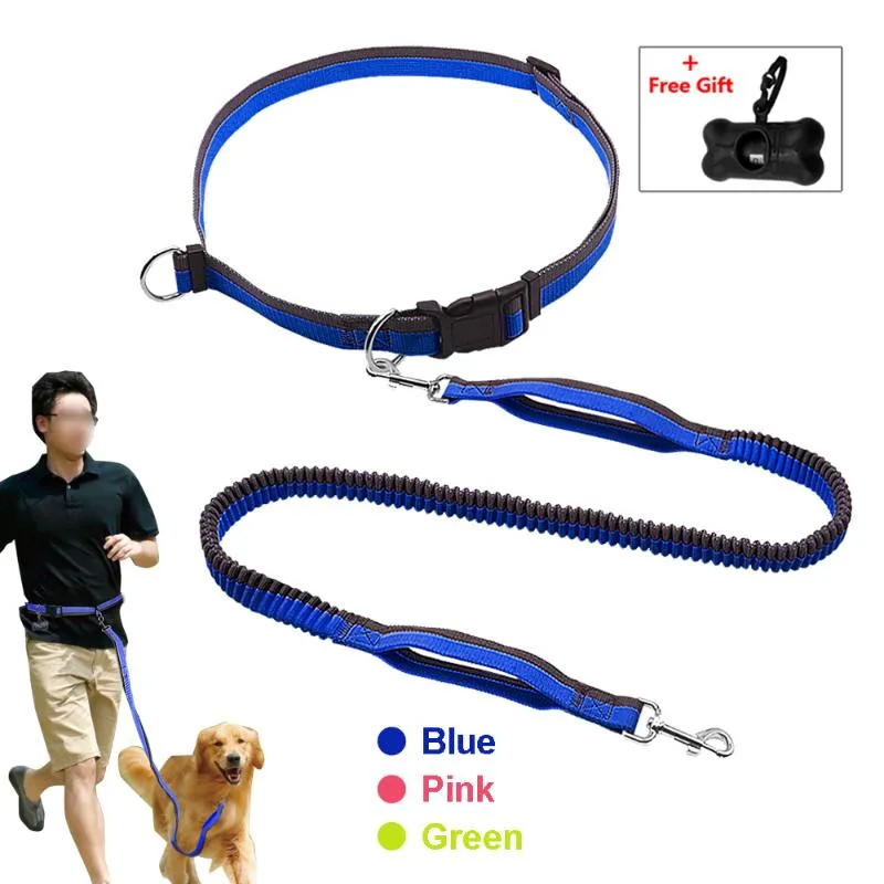 Dog Collars & Leashes Hands Free Leash Control Waist Dogs Bungee Retractable Small To Large Pet Leads For Running Jogging Walking
