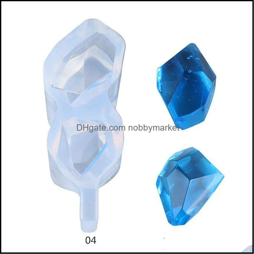 Irregular Stone Pendant Silicone Mold Resin Silicone Moulds Handmade DIY Jewelry Making Tools Transparent Molds Gem Cut Surface