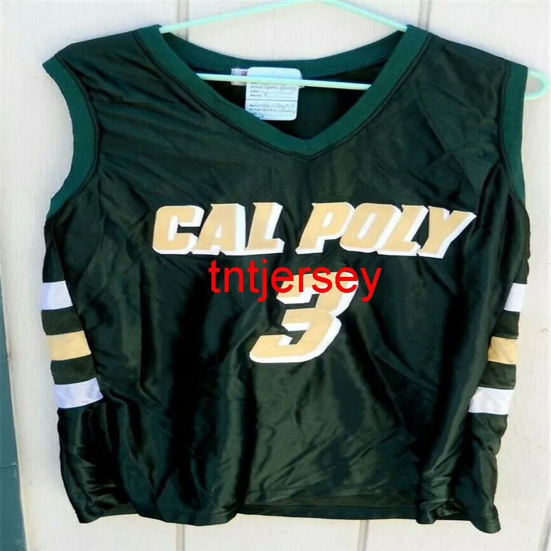 Stitched NCAA CAL POLY MUSTANGS # 3 BASKETBALL MEN'S JERSEY GREEN Embroidery Jersey Size XS-6XL Custom Any Name Number Basketball Jerseys