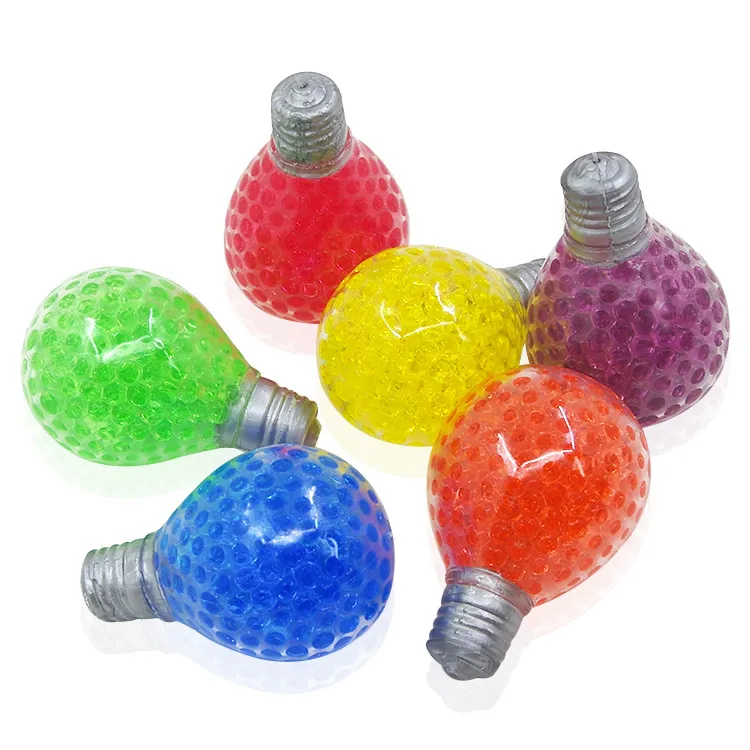 Squishy Lamp Bulb Fidget Toy Water Beads Squish Ball Anti Stress Venting Balls Divertenti Spremere Giocattoli Antistress Decompressione Giocattoli Ansia Sollievo