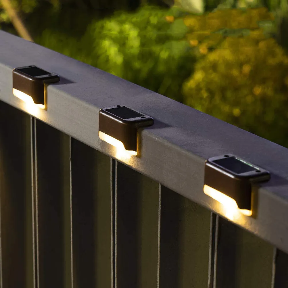 Luzes de inundação solar LED lâmpadas de deck solar IP65 Impervenção de jardim à prova d'água Pátio escada de pátio de degraus lâmpadas de vedação para escadas de escadas