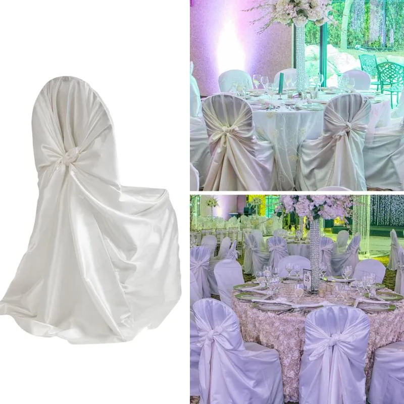 2 Sztuk Satynowe Luźne Pokrywy Uniwersalne Krzesło Pokrywa Siedzenia Pokrywa Na Wedding El Bankiet Outdoor Party Decor 22 Kolor
