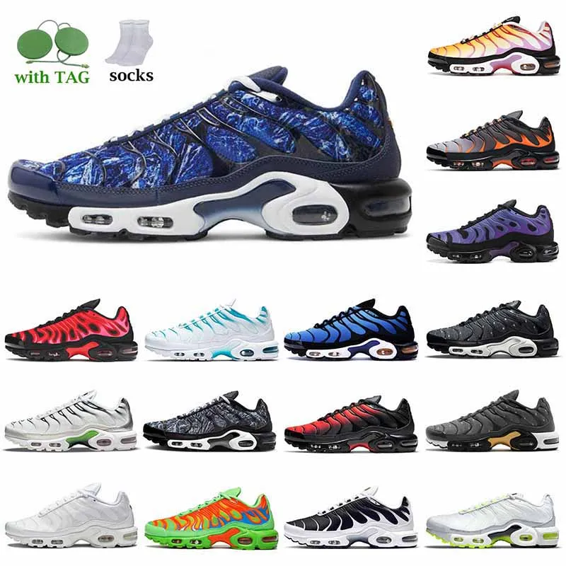 2022 Top Quality OG Plus Tn Running Shoes Mens Women Midnight Navy Triple Black Aqua Hyper Blue 